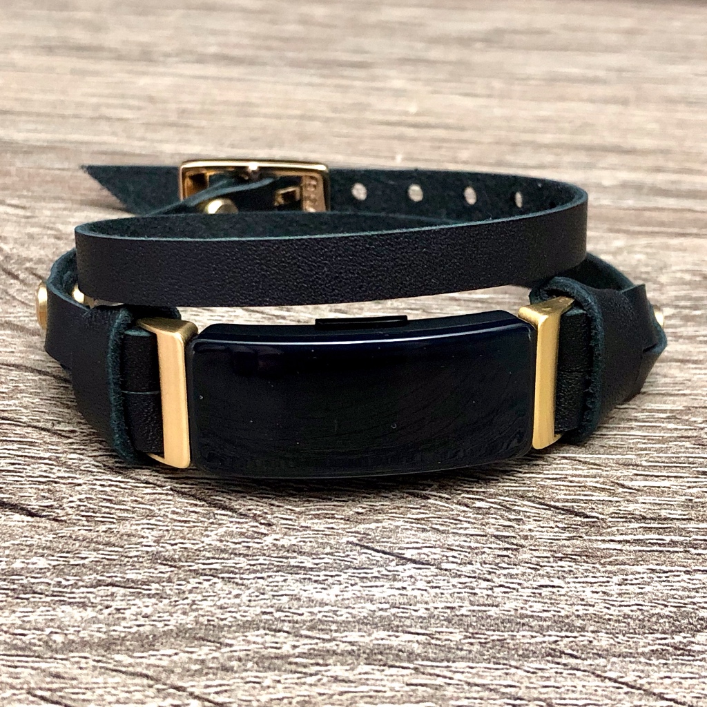 Fitbit Inspire Hr Leather Strap Bracelet Gold Band